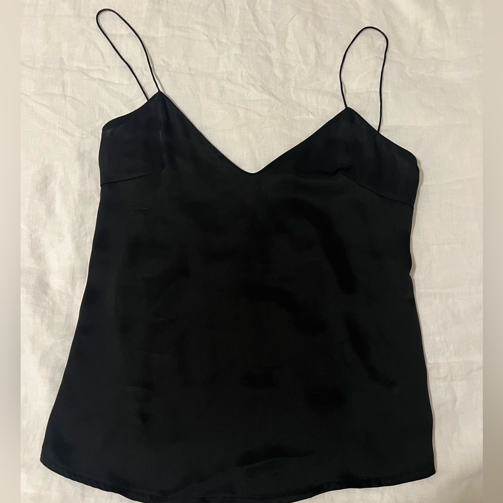Black Satin and Lace Women’s Top, Deluc, Going Out Top, size small